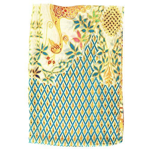 Secret for Longevity Long Rectangle Sheer YELLOW Beige Chiffon Aqua Turquoise Blue Green Red Gold Paisley Scarf Women's Scarves Headband Bandana 19" inches wide x 60" inches long3