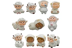 Enchanting Miniature Sheep Figurines for Serene Fairy Gardens