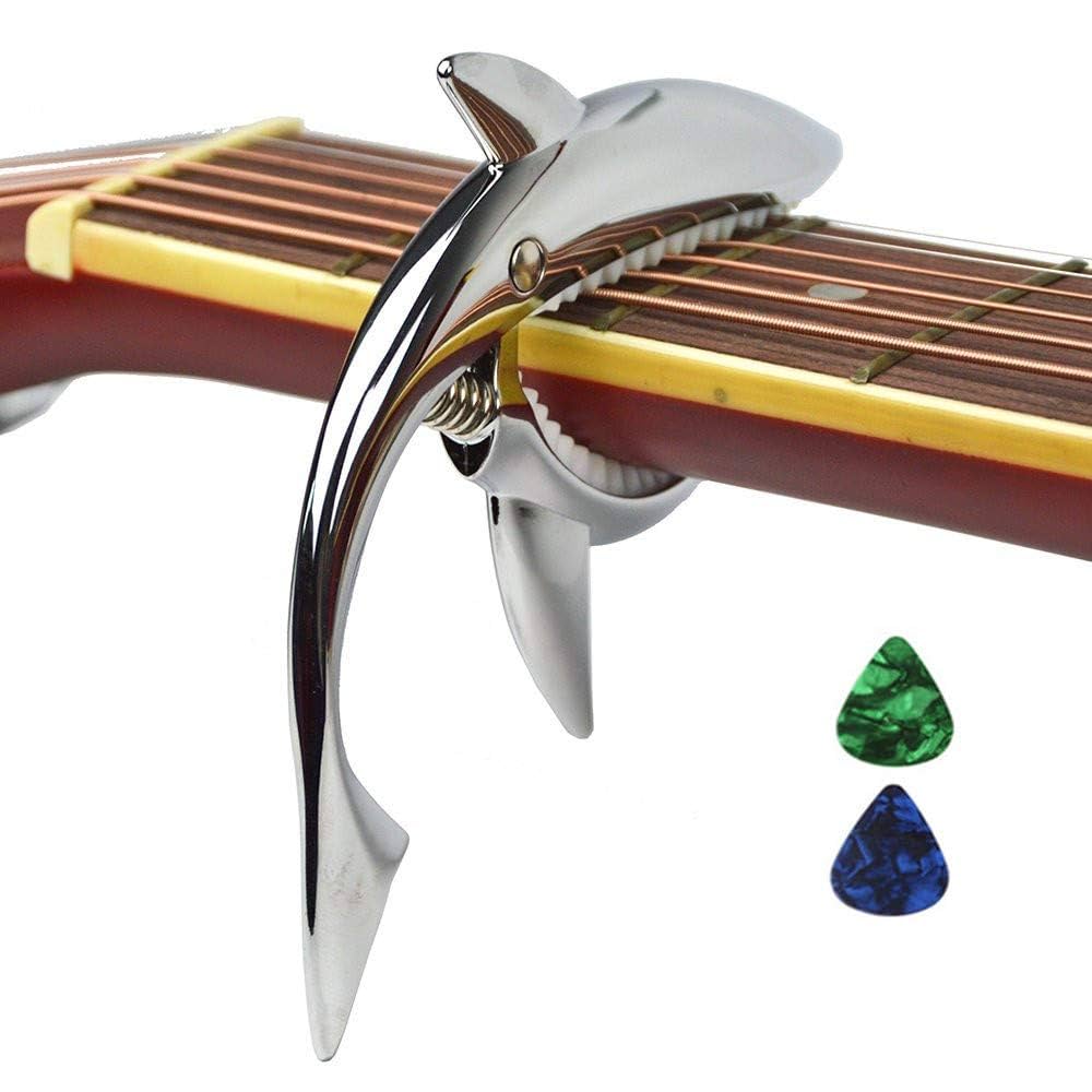 Chapado en Laton シルバ　デュポンの音　Carpas Amazon.com: Imelod Zinc Alloy Guitar Capo Shark Capo for