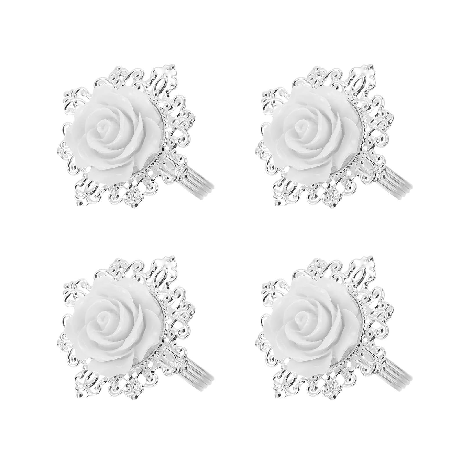 napkin rings Alloy Napkin Holder Rose Metal Buckle for Banquet Wedding Party Table Decoration Gift