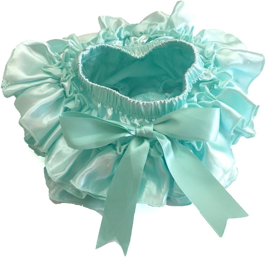 Cutie Baby Satin Baby Ruffle Bloomers Tutu Diaper Covers in 10 Colors! (a. New Born, Aqua)
