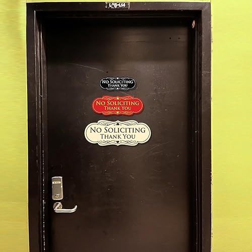 Miniatura 3 de Letrero con frase en inglés "NO SOLICITING Thank You"