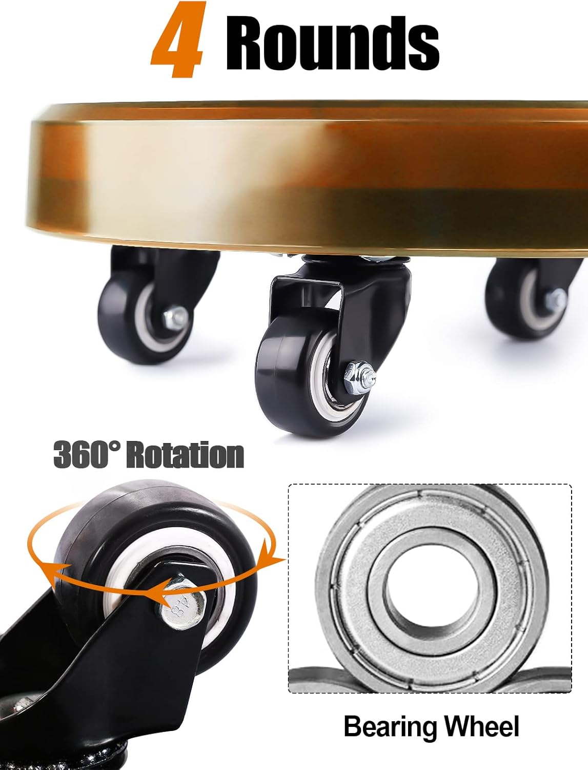 Heavy Duty Roller Seat Creeper, Short Shop Garage Stool Mechanic Rolling Seat Step Stool with Universal Swivel Caster Wheels : Automotive