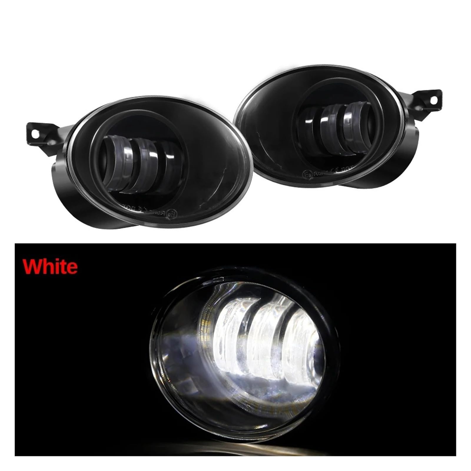 SANCAK Para VW Para Golf Para Jetta 6 Para Tiguan 5N Para Touran Para EOS Para Caddy 2X Luz LED Antiniebla Lámpara Conducción DRL Ojo Ángel Antiniebla Delantero(Blanco)