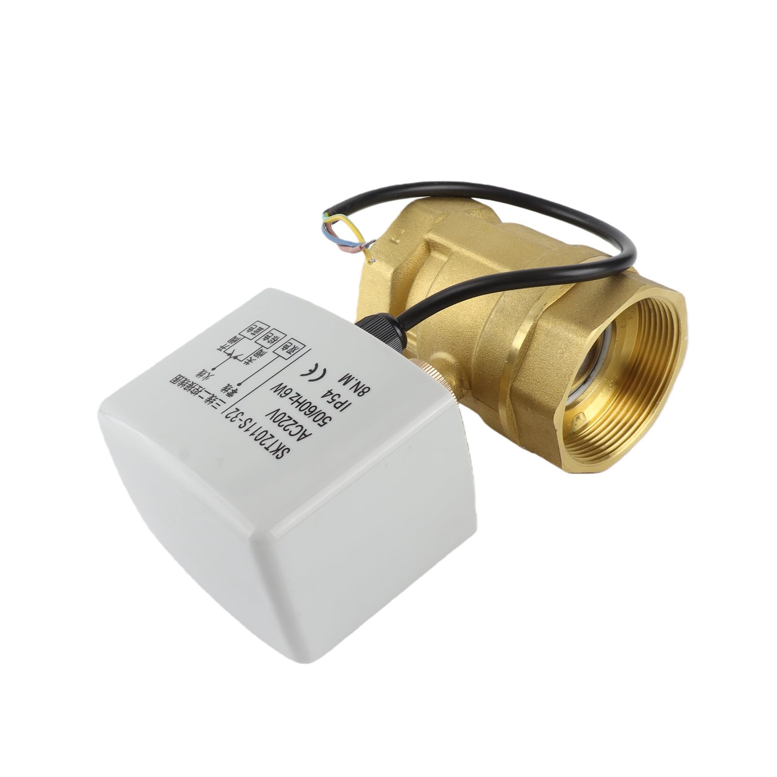 Valvola a Sfera Motorizzata 2 Pollici DN50, AC 220V Valvola a Sfera Motorizzata Elettrica in Ottone a 2 Vie a 3 Fili per Riscaldamento/Ventilazione/Condizionamento/Refrigerazione/ecc.