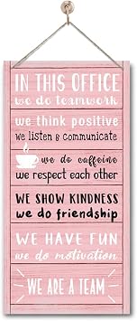 We Are A Team Office Signs Decor, In This Office Sign, Hanging Wood Sign Office Decor, Motivational Quotes Wall Decor, Office Wall Art, Human Resources Office Wall Decor, Team Gift, Gift for Leader F1