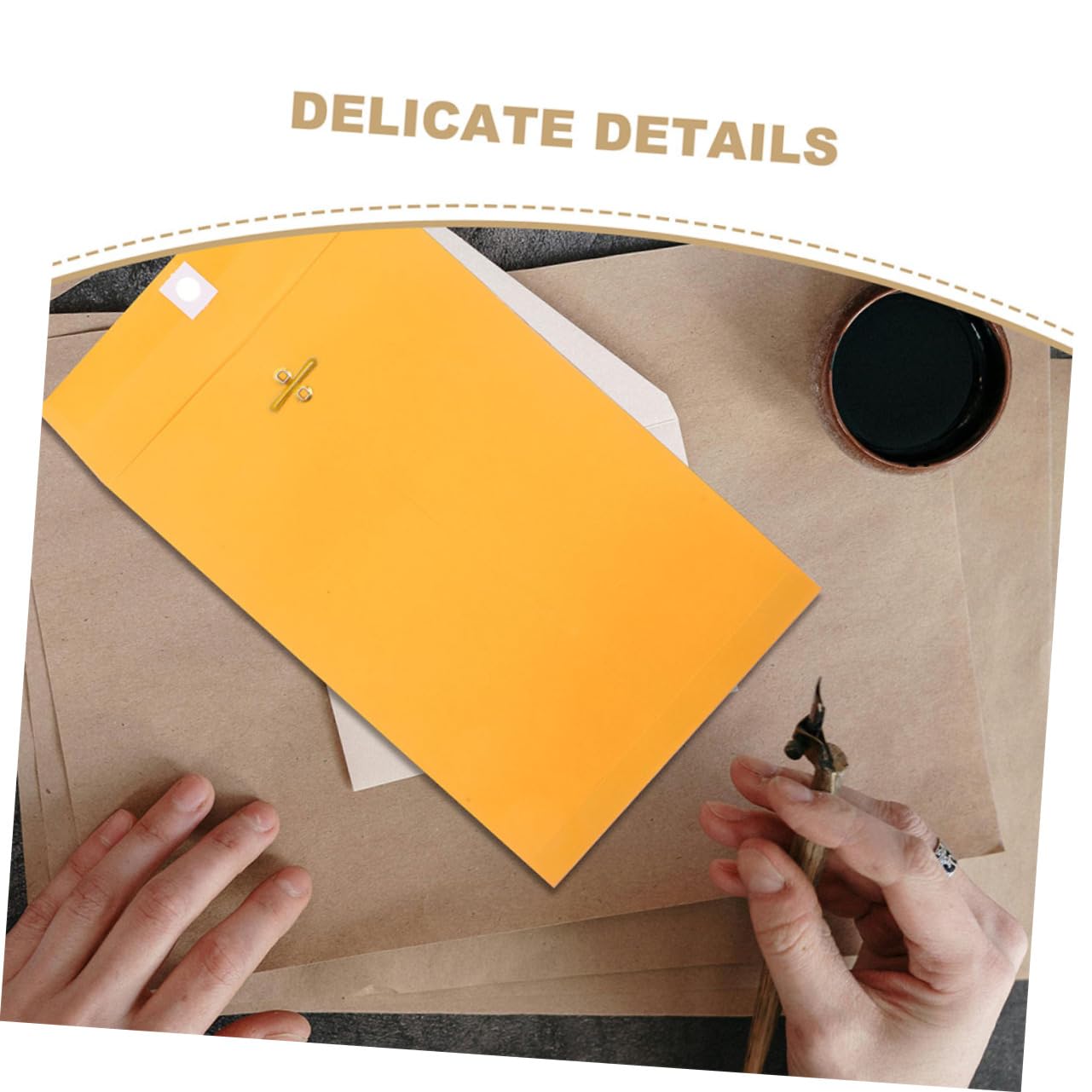 Enveloppes à Fermoir 100 Pcs en Papier Kraft Jaune