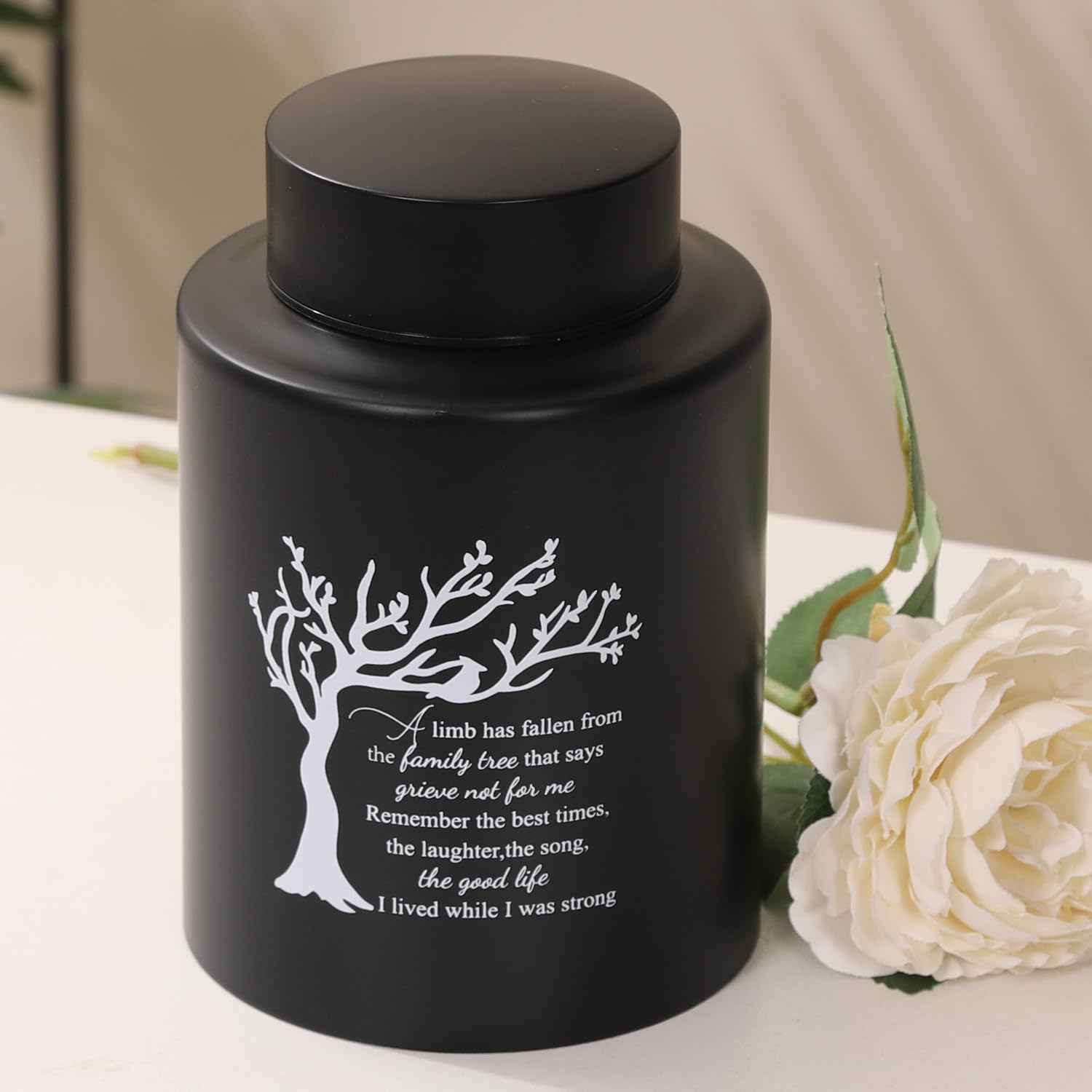 Medium Urns for Human Ashes Up to 60 Cubic Inches Medium Sized Urns for Ashes Adult Male Female Keepsake Cremation Urns for Ashes Stainless Steel (Tree of Life, Black) - Image 5