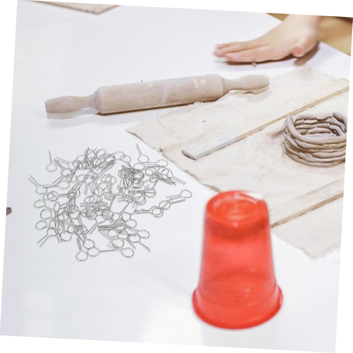 OHPHCALL 100pcs Professional Kiln Tool Jewelry Hanging Burn Needle Refractory for Pottery