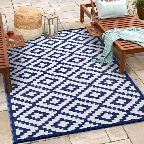 Image of Green Decore Rug, Navy Blue/White, 120 X 180 cm