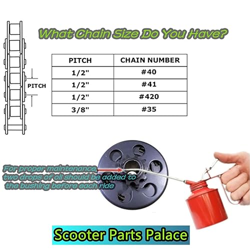 Miniatura 3 de Mini bicicleta centrífuga Go Kart Embrague 3/4" Diámetro 10 dientes con 420 Cadena 120 Enlace -6.5HP