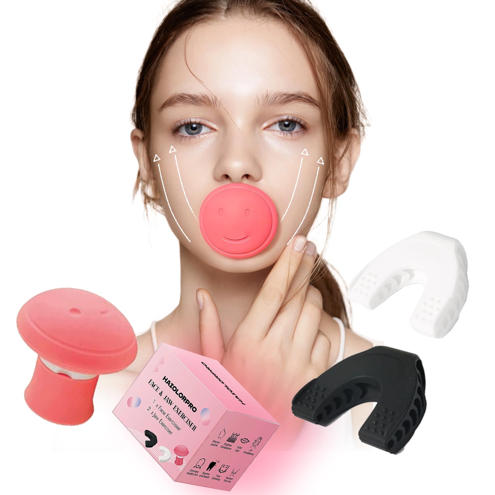 3PCS Face Jaw Exerciser Face Yoga Jawline Exerciser Jaw Exerciser for Men and Women Double Chin Breathing Jaw