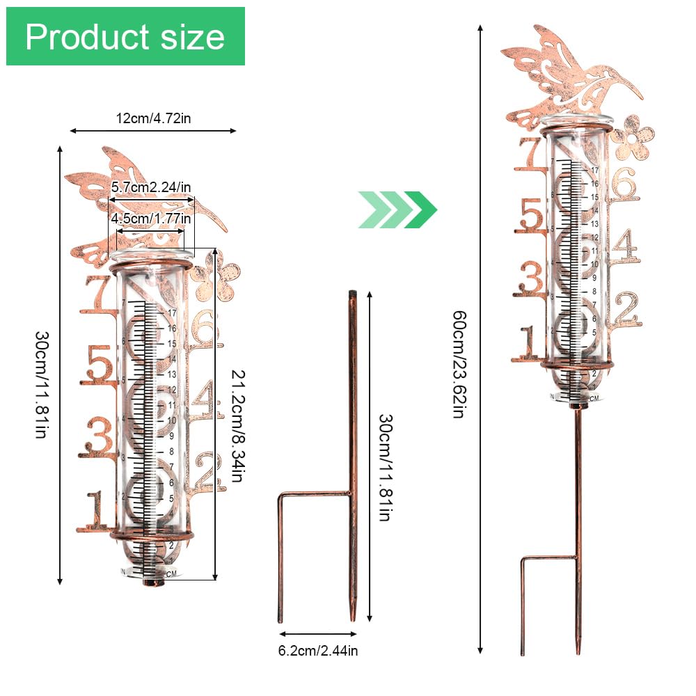 Pluviometro Da Giardino Professionale - Misuratore Pioggia Con Scala 35mm - Foto 2