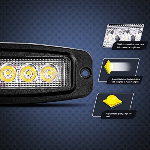 Image of Nilight LED Pods Flush Mount 2Pcs 18W 7.3Inch Spot Offroad Fog Light Bar Waterproof Lighting for Tractor Boat SUV ATV UTV 4WD Car Truck Motorcycle Dirt Bike Golf Cart 12V 24V