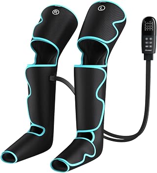 Leg Massager with Air Compression for Circulation, 3-in-1 Full Leg Heating for Foot Calf Thigh, 4 Modes 4 Intensities 2 Heat Levels, Compression Device for Swollen Legs, RLS Pain Relief