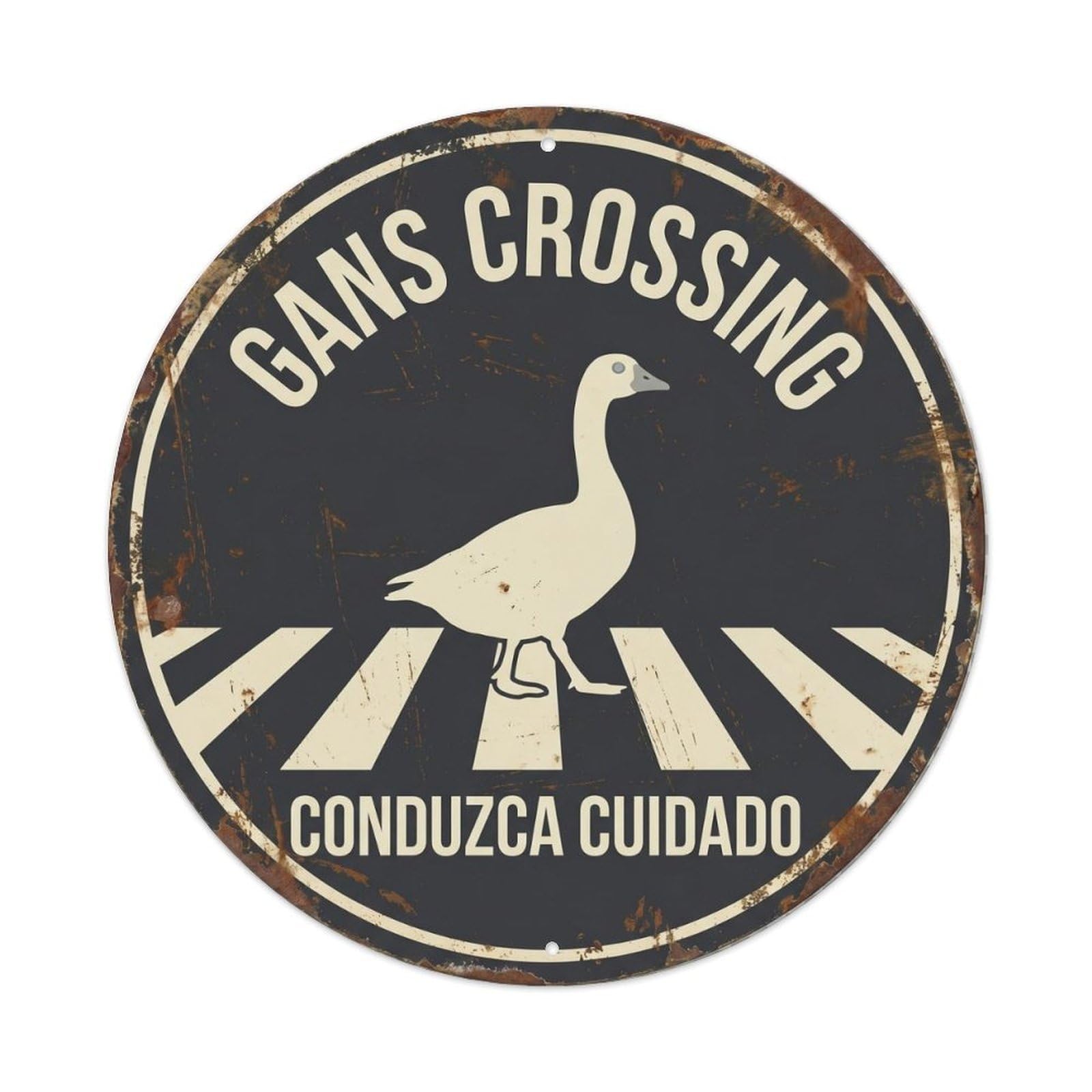 Metal Tin Sign Gans Crossing Conduzca Cuidado