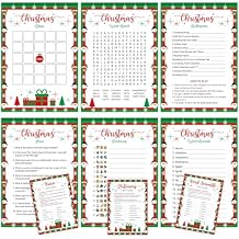 Biswiter Christmas Games for Family Party Supplies, Christmas Activities Word Search Scramble Bingo Trivia Pictionary Categories and Answer Keys for Family