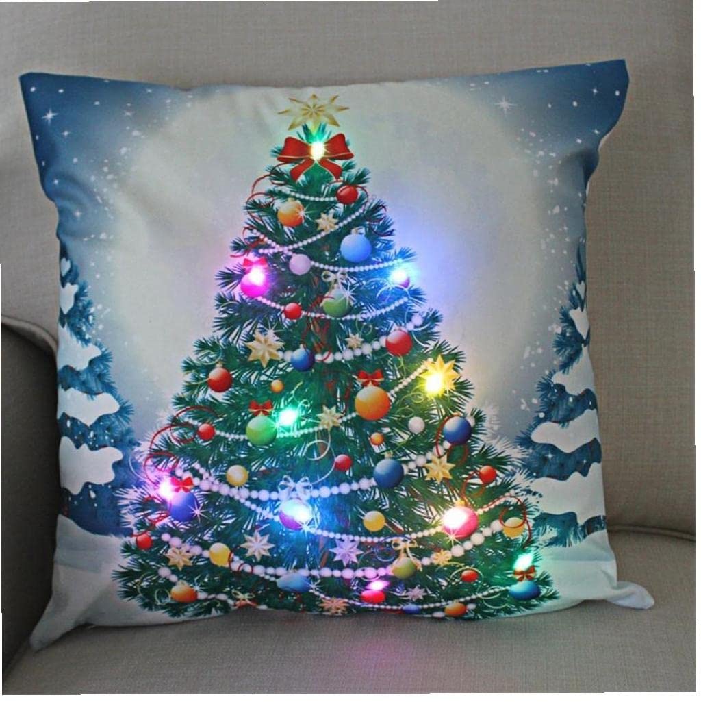 Haowul Style1 45Cm Led Christmas Pillowcase Santa Claus Cushion Home Sofa Table Car Decor Christmas Decoration New Year's Eve Decor