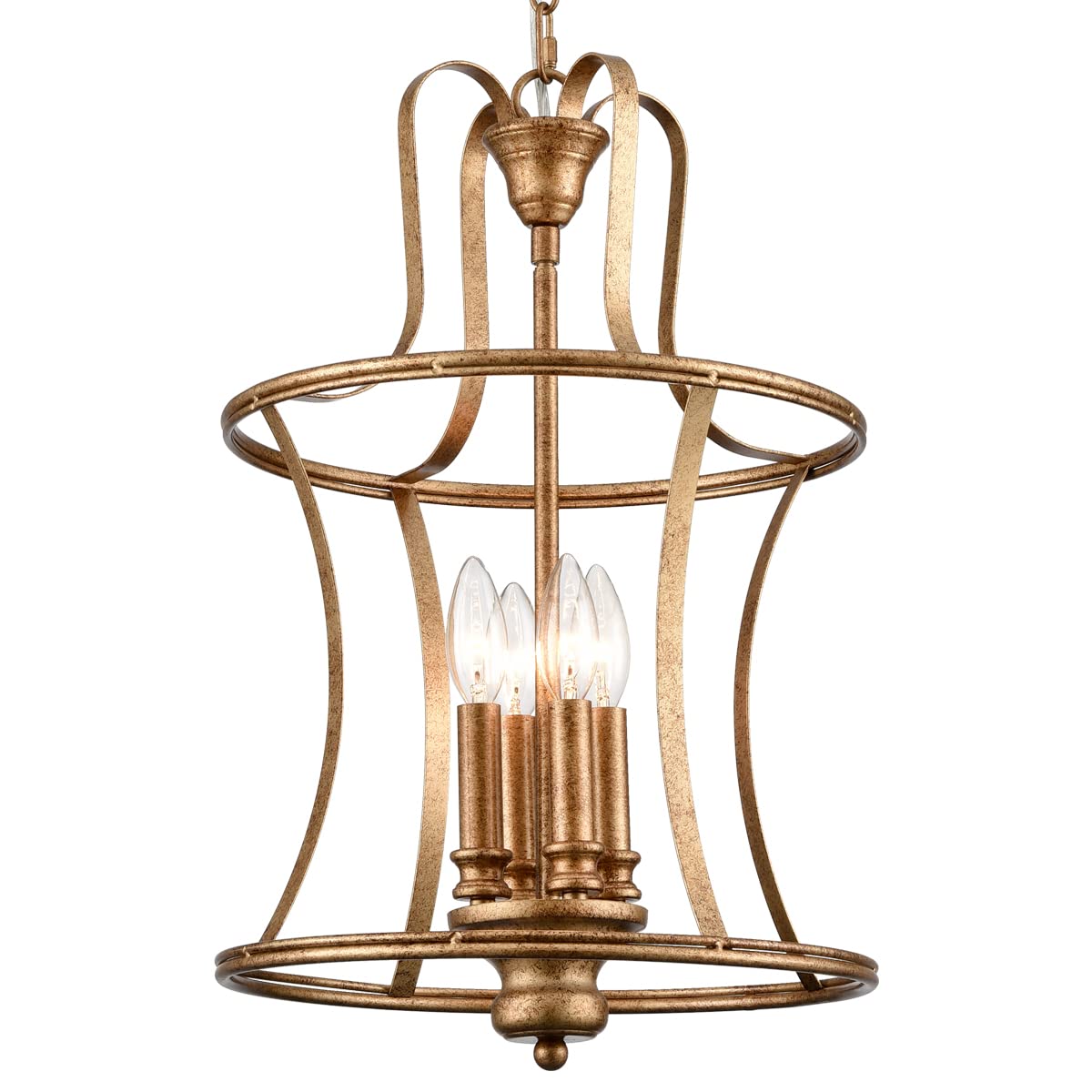 French Country Chandelier 4-Light Distressed White Pendant Light Fixtures with Adjustable Chain Modern Farmhouse Lantern Pendant Lighting for Kitchen Island Dining Room — Amazon image 9