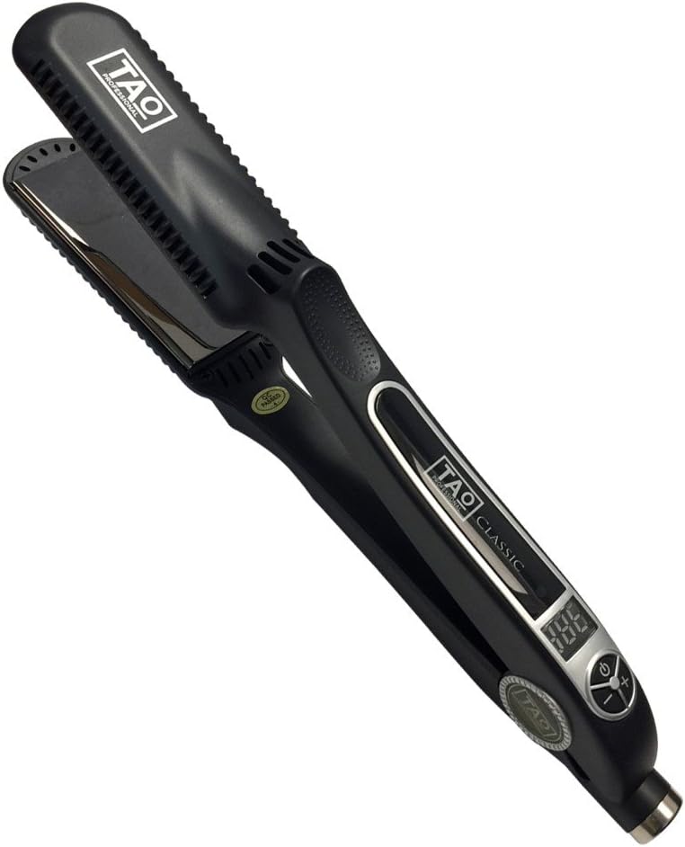 TAO Pro - Nano Titanium Plate Hair Straightener - Styling Iron with Digital Controls - Dual Voltage - Built-in ION Generator - Lifetime Warranty- Heats to 450 degrees