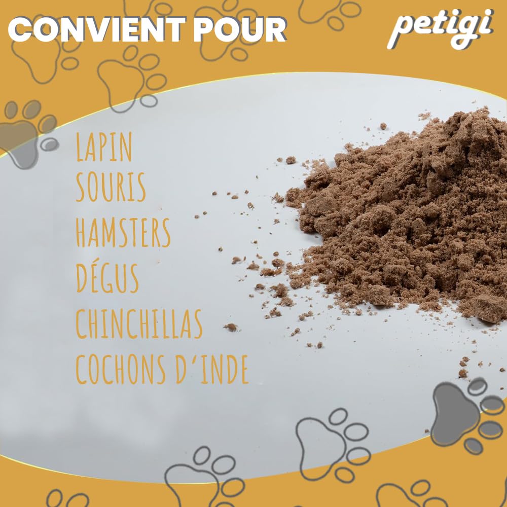 Petigi 50 kg de Sable pour caisses de Lapin, Lapin, Chinchilla, Convient aux Pattes sensibles, sans additifs Chimiques ni impuretés, sans Argile