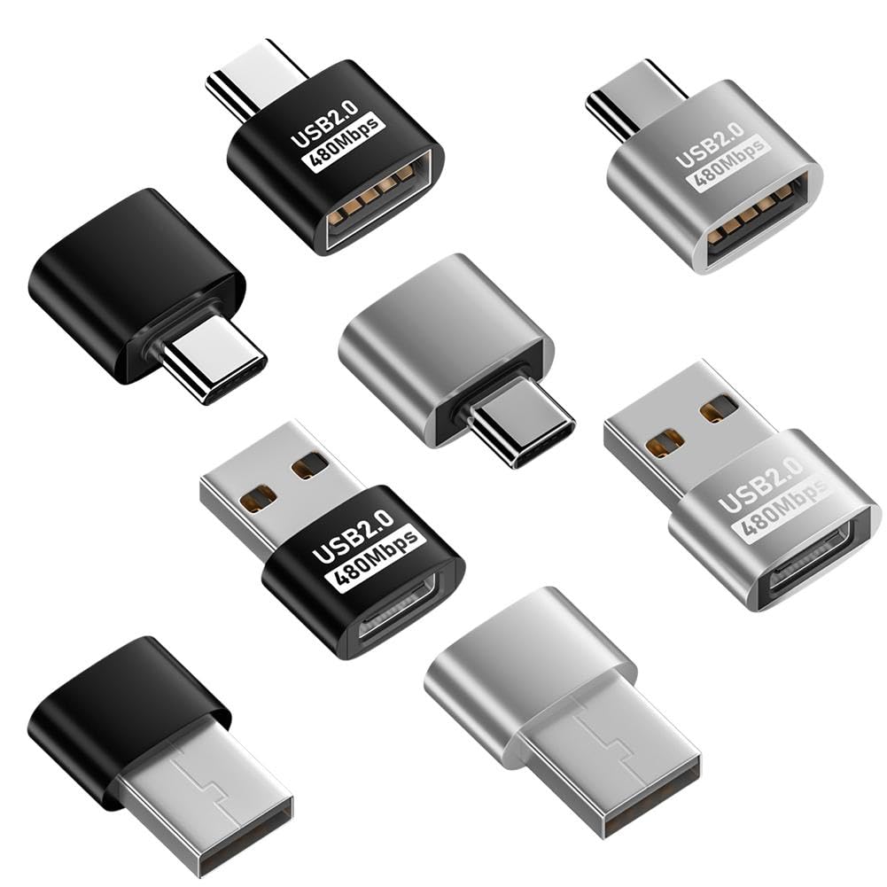Adattatore OTG USB Tipo C Maschio a Femmina Alta Velocità per Trasferimento Dati e Uscita Video Argento