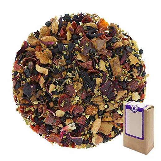 Núm. 1263: Té de frutas orgánico "Flor de saúco con vainilla" - hojas sueltas ecológico - 250 g - GAIWAN® GERMANY - manzana, rosa mosqueta, saúco, flor de saúco, hibisco