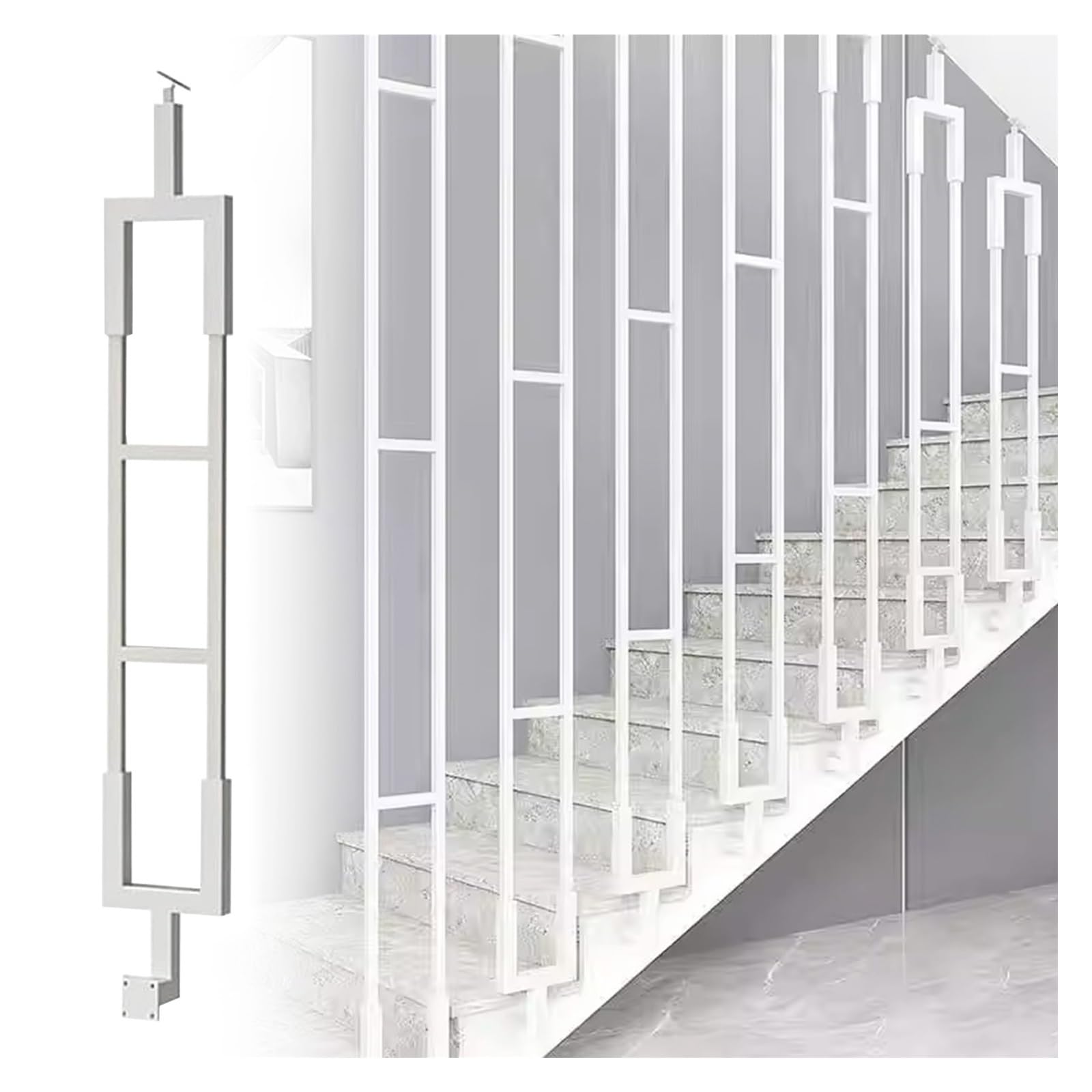 Balaustres de hierro para techo a suelo de escalera interior con base plana