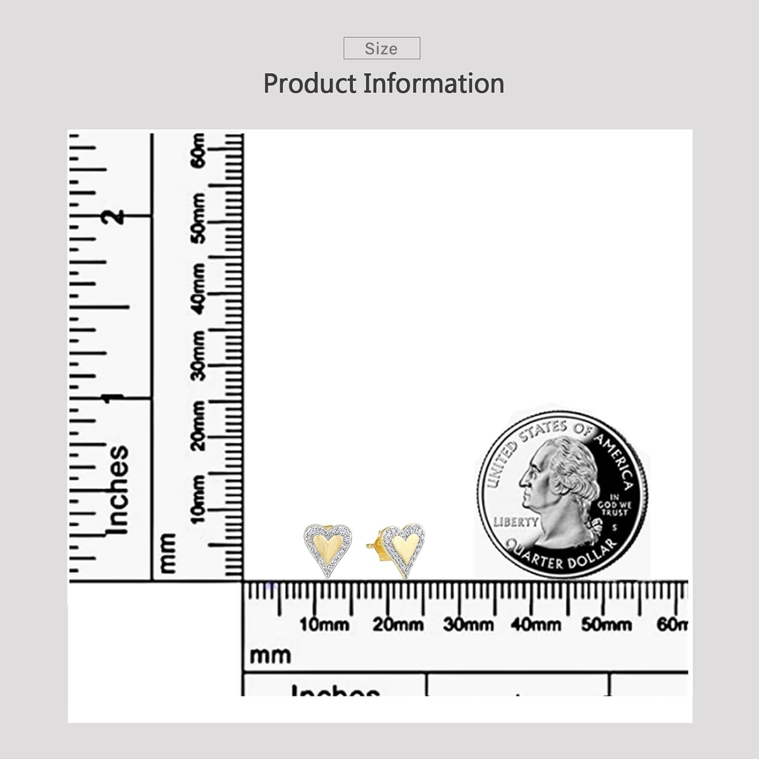 Santuzza 10K Solid Gold Genuine Diamond Dainty Stud Earrings for Women