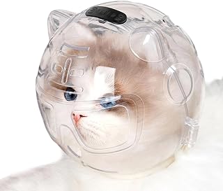 Grooming Cat Helmet, Anti-Bite Breathable Hood, Transparent Cat Grooming Helmet, for Safe Bathing Trimming Clipping and Cutting, Protective Pet Masque for Kittens and Small Dogs