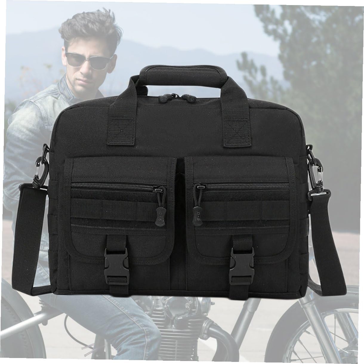 GALPADA Borsa Tracolla in Nylon Mimetico per Laptop Tasche Multiple per Cellulare e Auricolari Design Semplice e Pratico