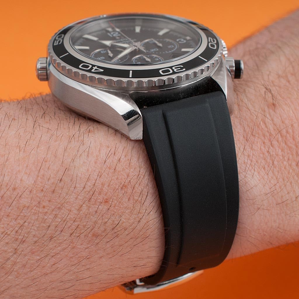 StrapHabit Quick Release Deployant Rubber Watch Strap For Large and Small Wrists - Women and Men - Band FKM Deployment 19mm, 20mm, 21mm, 22mm - Image 6