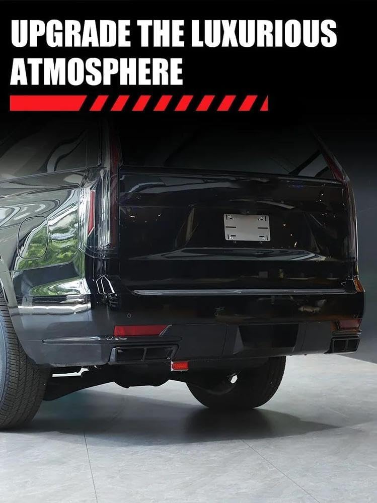 Spare Parts For Cadillac Escalade 2021-2024 Stainless Steel Gloss Car Muffler Exhaust Pipe Tail Cover Trim Exterior Accessories(Black)