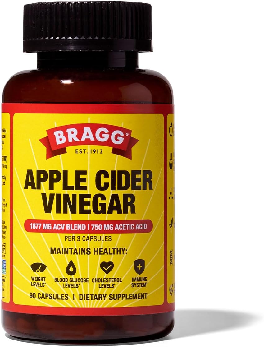Organic Apple Cider Vinegar Capsules with Vitamin D and Zinc - 90 Count - Supports Immune System