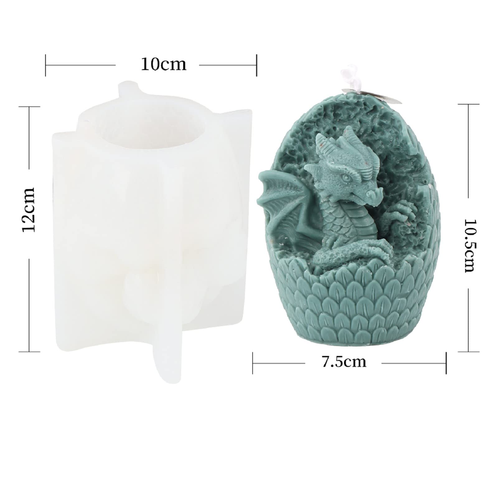 Stampo in silicone 3D a forma di drago, per candele, animali, per sapone, in resina, per decorazioni per torte, cioccolato, sapone, cera di soia, ornamenti artigianali