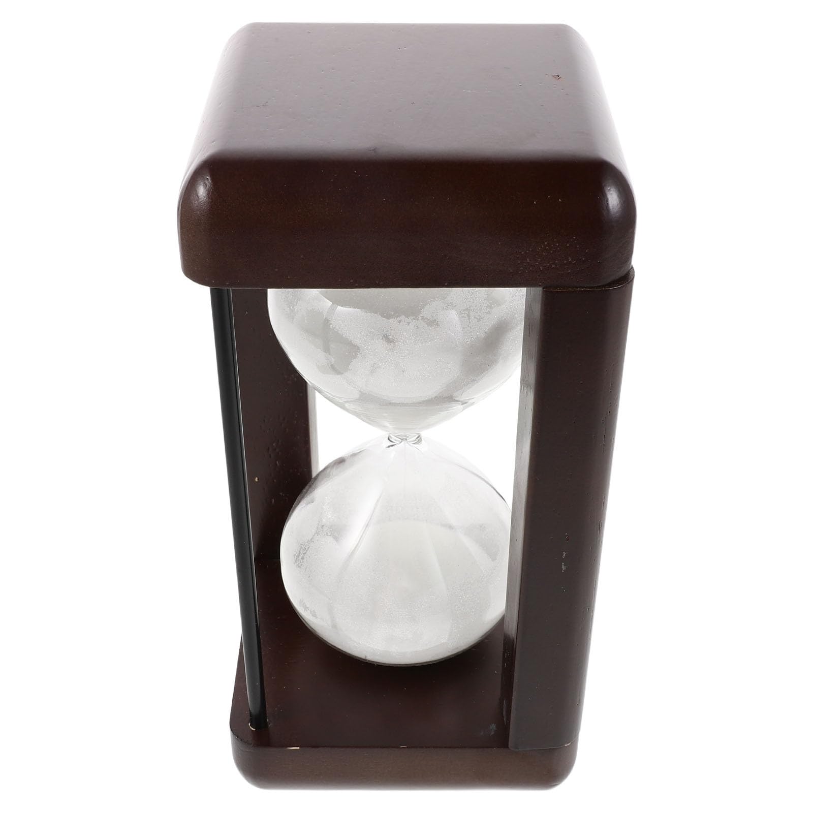 Zerodeko Tisch Sanduhr Ornament aus Glas und Holz 60 Minuten Sanduhr Weiß Vintage Deko für Büro und Outdoor Events