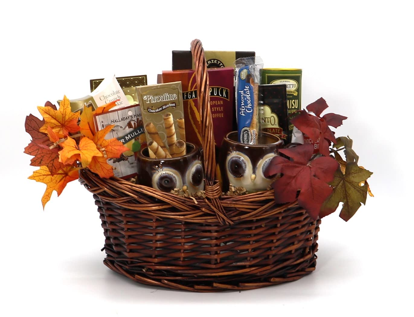 Gift Basket Village - The Colors of Fall Gourmet Food Basket, Large Thanksgiving & Christmas Snack Hamper, Sweets and Chocolate Basket for Family & Office, Sympathy, Anniversary, and Welcome - 4 lbs