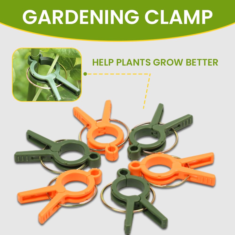 Pflanzenclips, 2025 Upgrade, Pflanzenstütz-Clips, wiederverwendbare Gartenclips, gesicherte Kunststoff-Pflanzenclips, Tomaten-Spalier-Clips, Pflanzenranken-Befestigungsclips für Kletterpflanzen