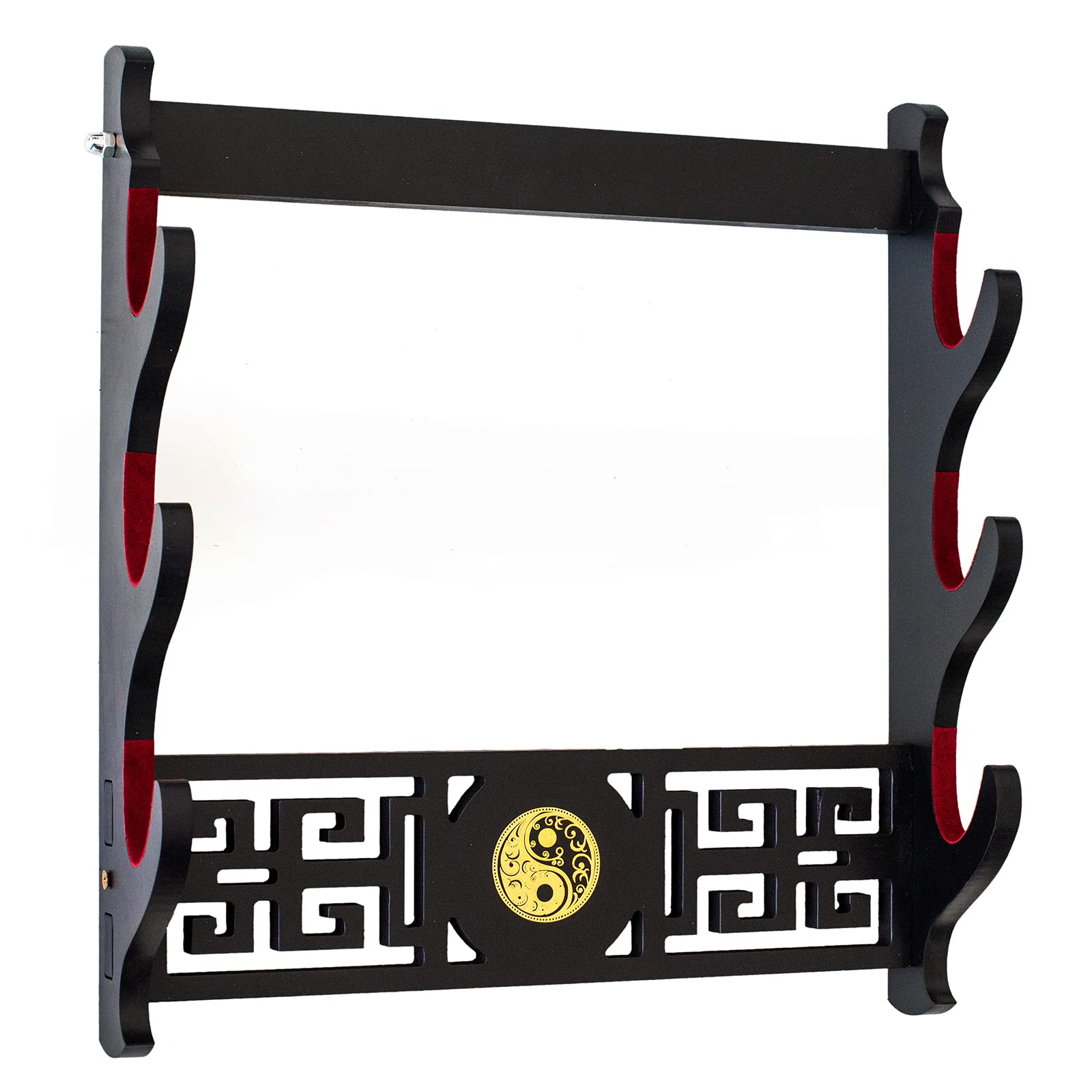 Porta spada Katana staffa da parete Samurai Spada Telaio Display Frame Red Velluto China Tai Chi Style (3 strati)