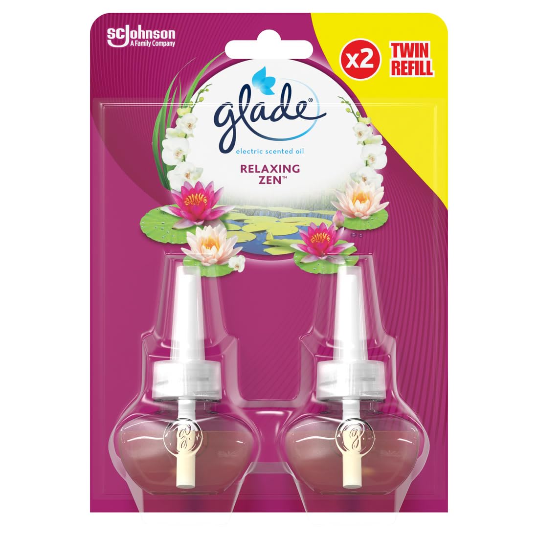 gladePlug in Air Freshener Refill, Electric Scented Oil Room Air Freshener, Relaxing Zen, Duo Pack (2 x 20ml Refills)