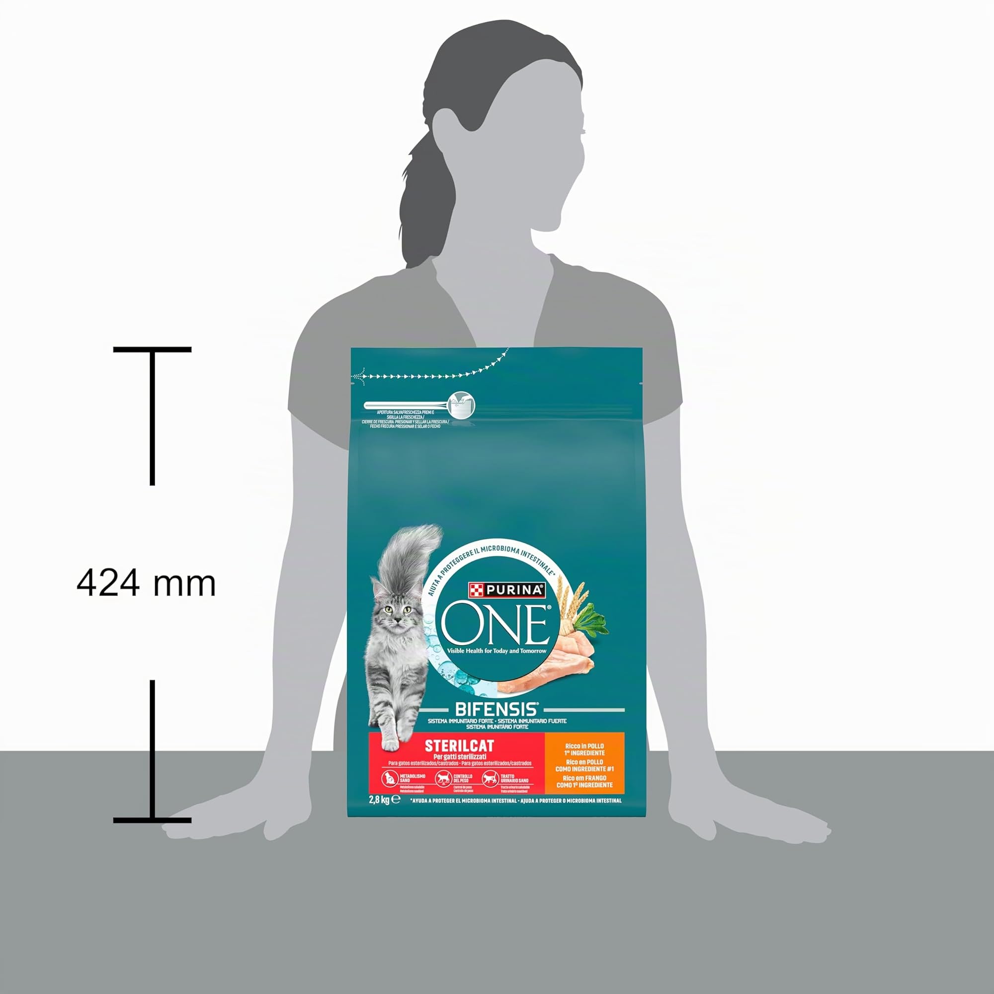 PURINA ONE Bifensis Sterilcat Croccantini per Gatto Adulto Sterilizzato con Pollo, Formula Nutriente per Microbioma Intestinale, Confezione da 2,8 kg