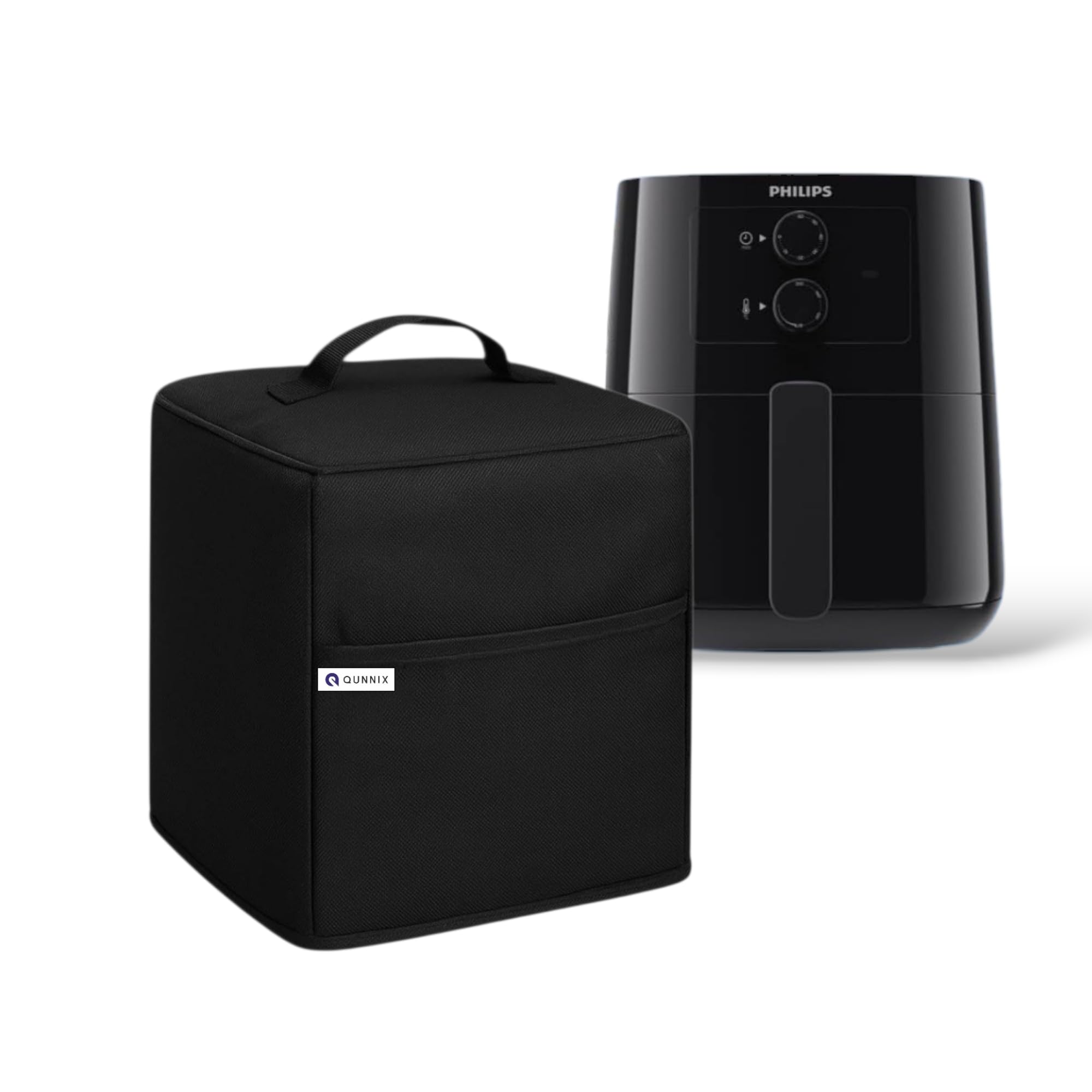 Dustproof & Waterproof Washable Air Fryer Cover for Philips HD9200/90 4.1 L | Kitchen Appliance Protector with Handle & Pocket | For Everyday Use Man & Woman | Perfect Fit (38.5x31x28.5) Black-image-46