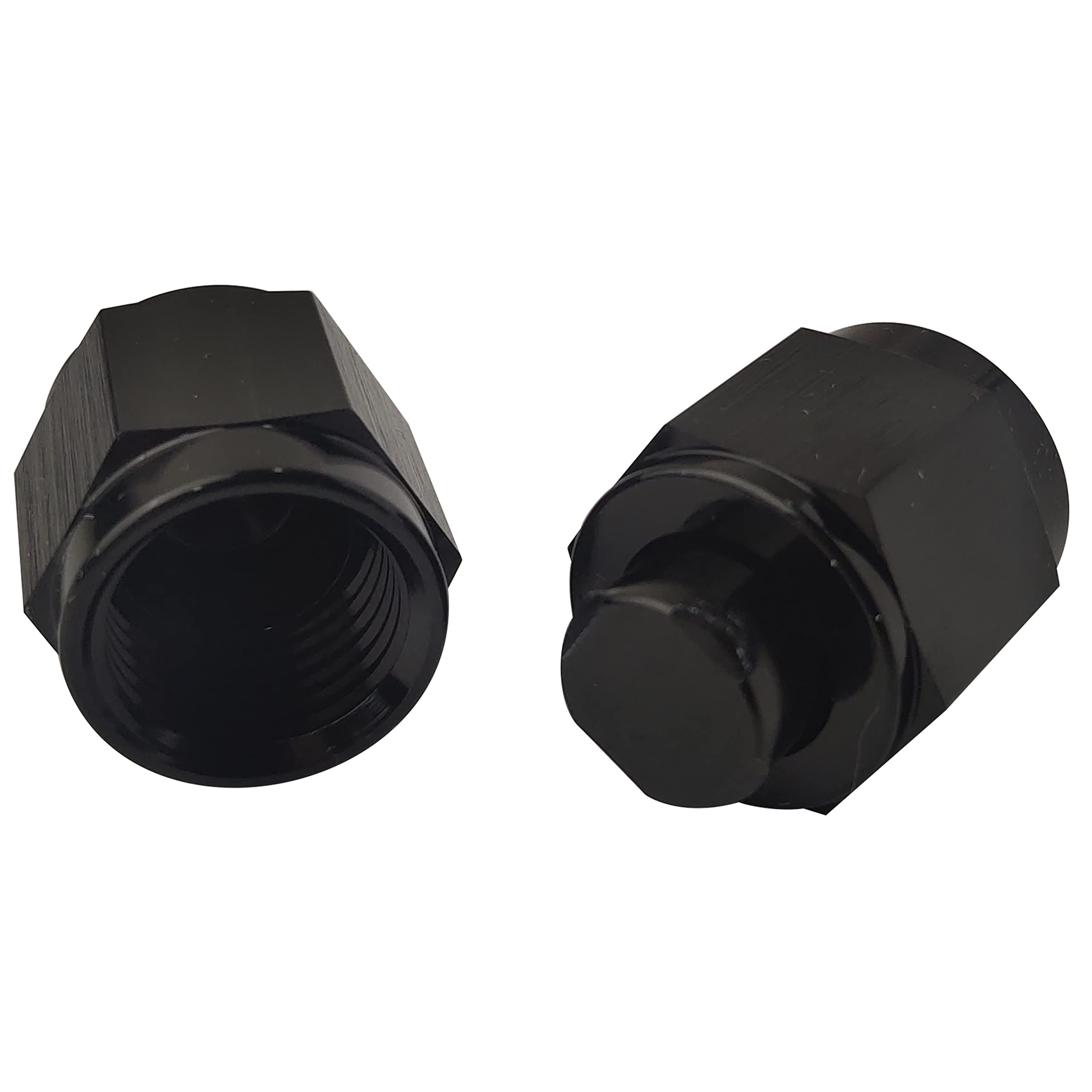 Hose Cap KHGUZ 2PCS 10AN Car Female Flare Cap Block Off Fitting Plug, Aluminum Auto Female Flare Cap Port Fitting Nut Adapter For Fuel Oil Line 10an Fitting