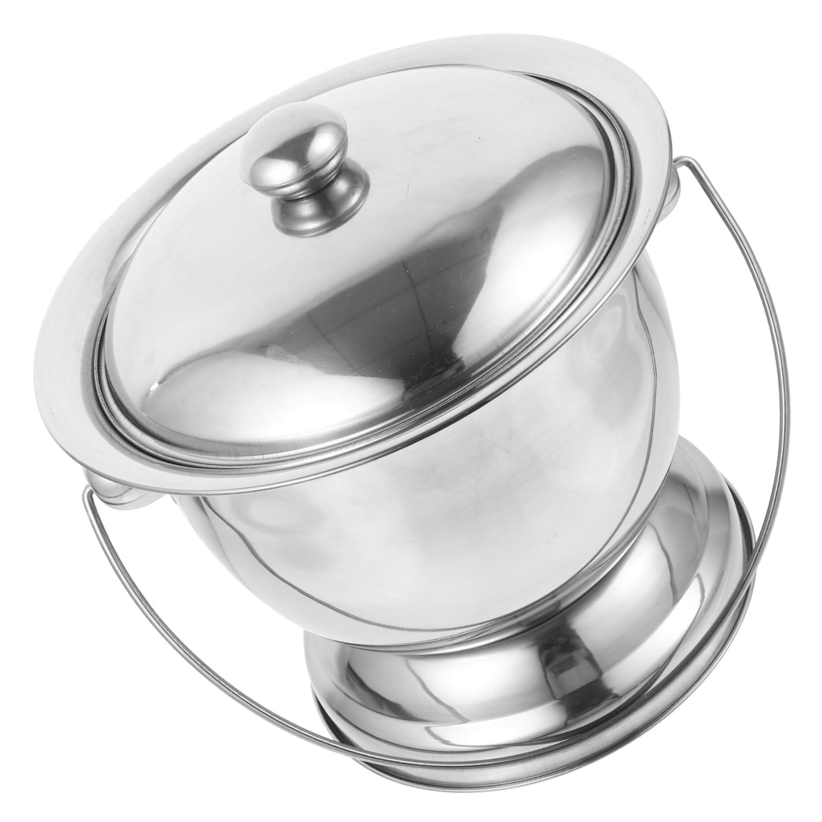 Beaupretty Stainless Steel Portable Urinal Urine Pots for Elderly Household Spittoon with Lid Compact Bedpan Easy to Clean
