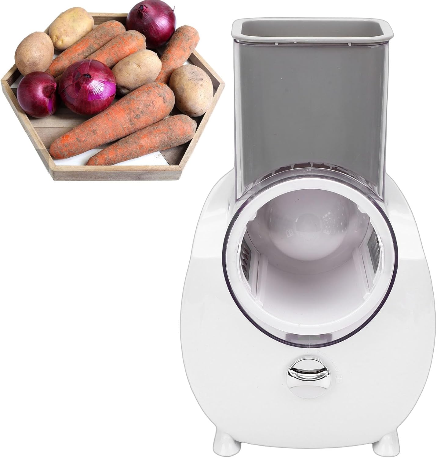 Bewinner Electric Cheese Grater, Food Chopper & Electric Vegetable Slicer with 4 Replaceable Cutters, Rechargeable Rotary Vegetable Grater for Cheese Carrot Potato Cucumber