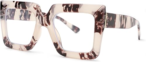 Pro Acme Gafas de bloqueo de luz azul, marcos cuadrados grandes, anteojos falsos para mujer