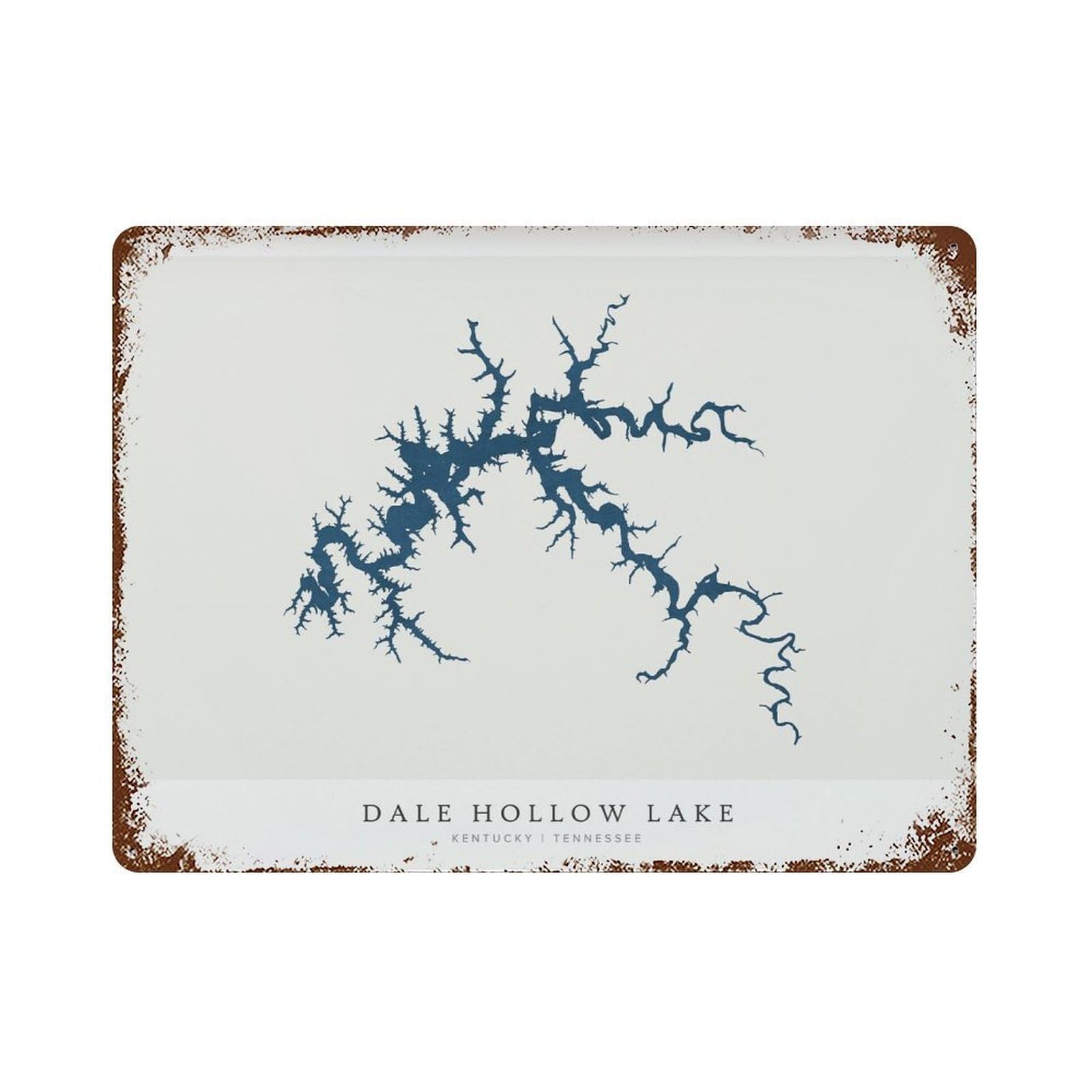 xiaoxiaoshen Dale Hollow Lake Map Kentucky Tennessee (2) Wall Decor Art Metal Tin Poster Modern Home Decor Art Home Bar Shop Decorations Vintage Sign 30x40cm