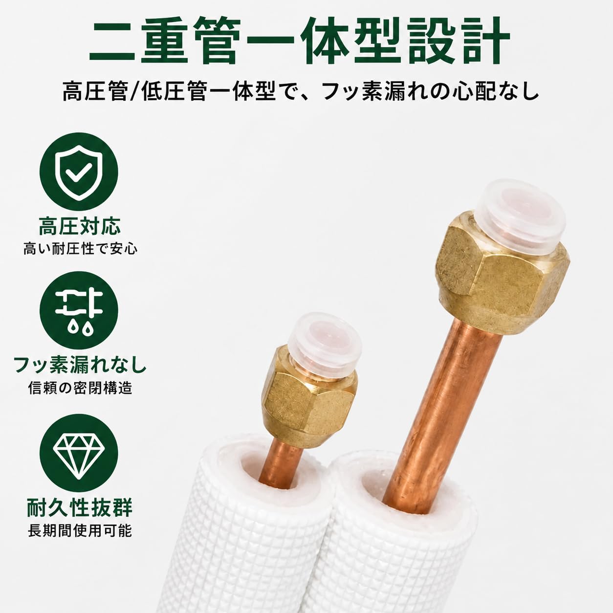 Amazon.co.jp: エアコン用銅管 ペアコイル 2分3分 3メートル 家庭用