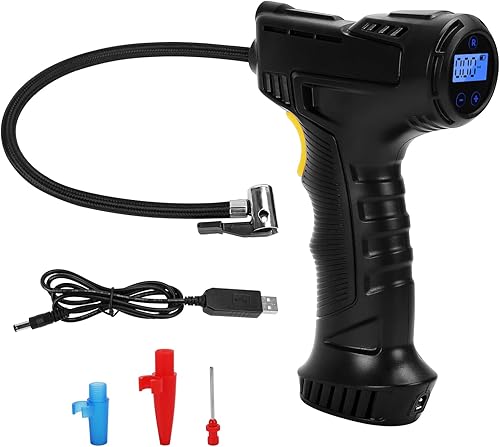 Inflador de neumáticos con compresor de aire inalámbrico, bomba de aire portátil de mano para neumáticos con medidor de presión digital, bomba de