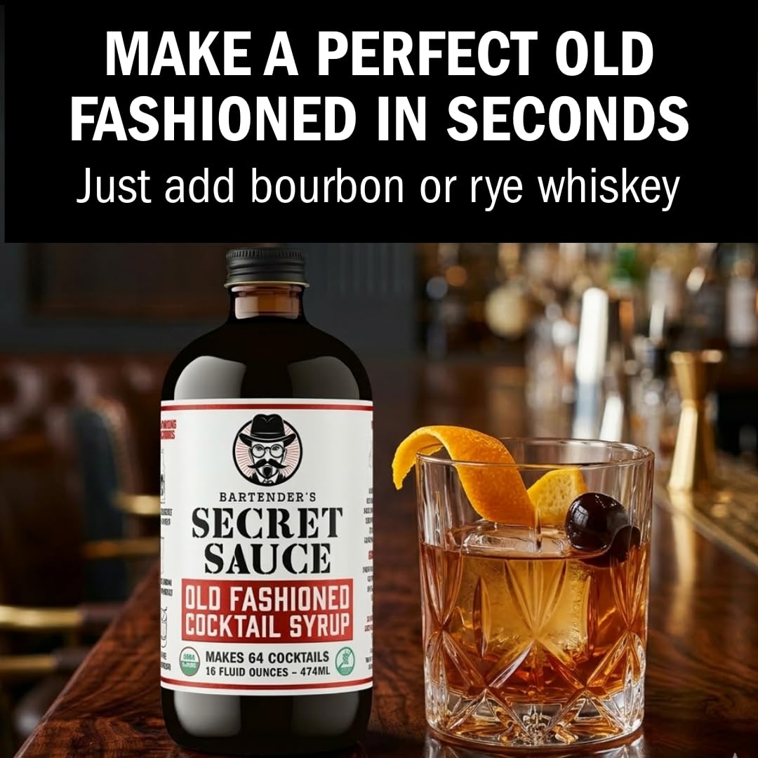 Bartender's Secret Sauce USDA Organic Old Fashioned Mix Kit 473,6 g – 64 cocktails